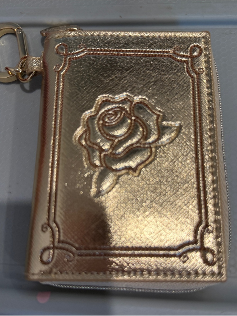 Bath & Body Works Metallic Disney Belle Rose Embossed Coin Purse